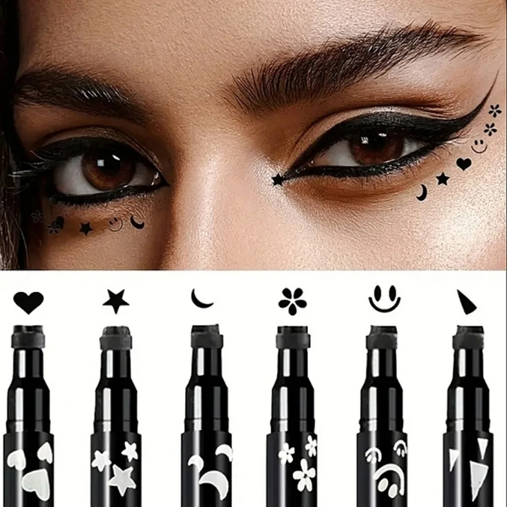 🆕LAST SET🌹2 IN 1 BLACK STAMP & EYELINER 6 PC SET, WATERPROOF & SMUDGE PROOF